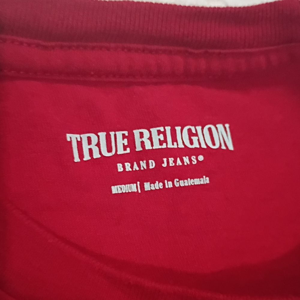 True Religion Red & Gold Leaf Buddha T-shirt - Picture 5 of 5
